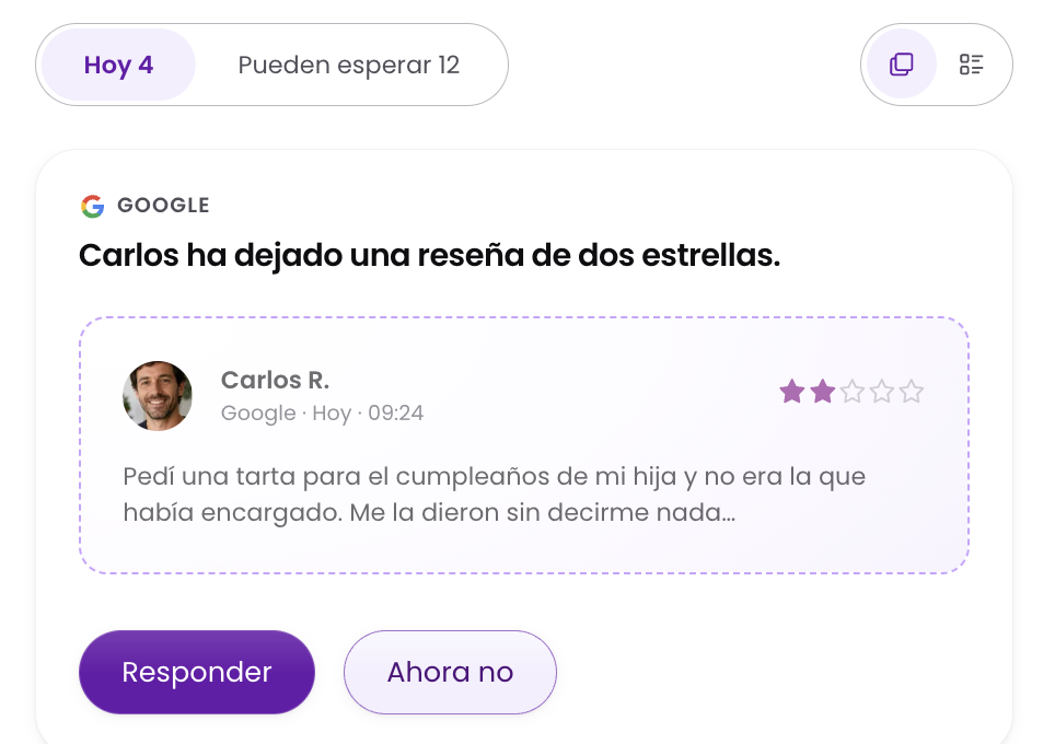 Técnico revisando su agenda mientras Beelma ordena el plan de trabajo por prioridad